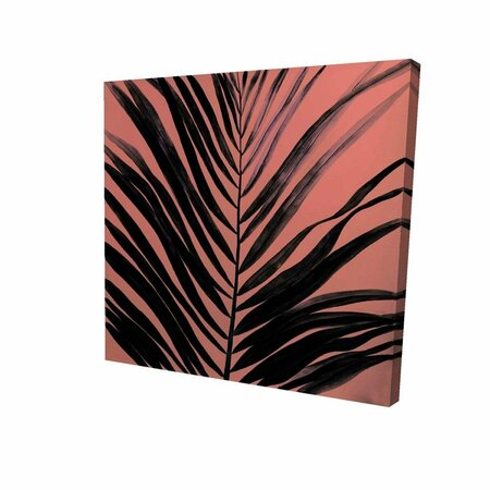 FONDO 16 x 16 in. Coral Tropical Palm Leave-Print on Canvas FO2790917